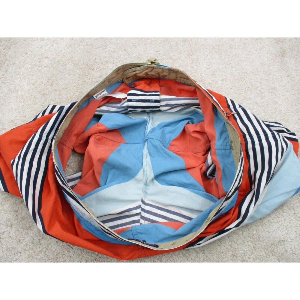 Patagonia Wavefarer Board Shorts Mens 40 Blue Orange Striped Swim Trunks 19